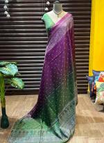 Mulberry Silk Purple Traditional Wear Weaving Saree